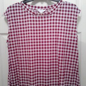 Liz Claiborne XXL Red/White Sleeveless Shirt